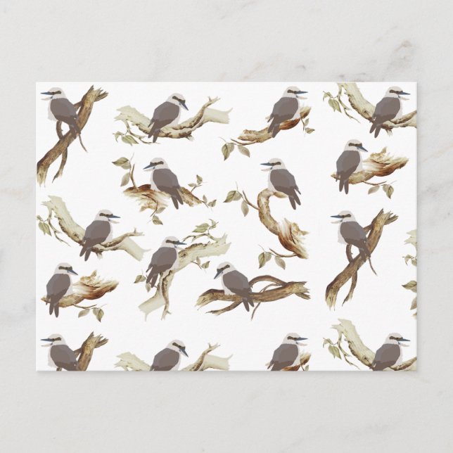 Postal Festiva Laughing Kookaburra Australian Bird Eucalyptus (Anverso)