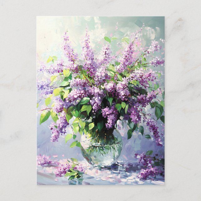 Postal Festiva Lavender Blooming Lilac Bouquet (Anverso)