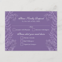 Postal Festiva Lavender Purple Boda Botánico