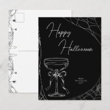 Lazo de cóctel blanco y negro Adulto Feliz Hallowe