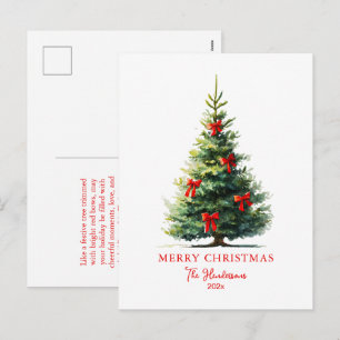 Postal Festiva Lazos de Arcos Rojos Árbol Alegre
