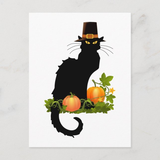 Postal Festiva Le Chat Noir Acción de Gracias y peregrinación Tur (Anverso)