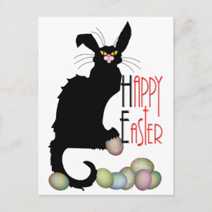 Postal Festiva Le Chat Noir Easter Bunny Ears