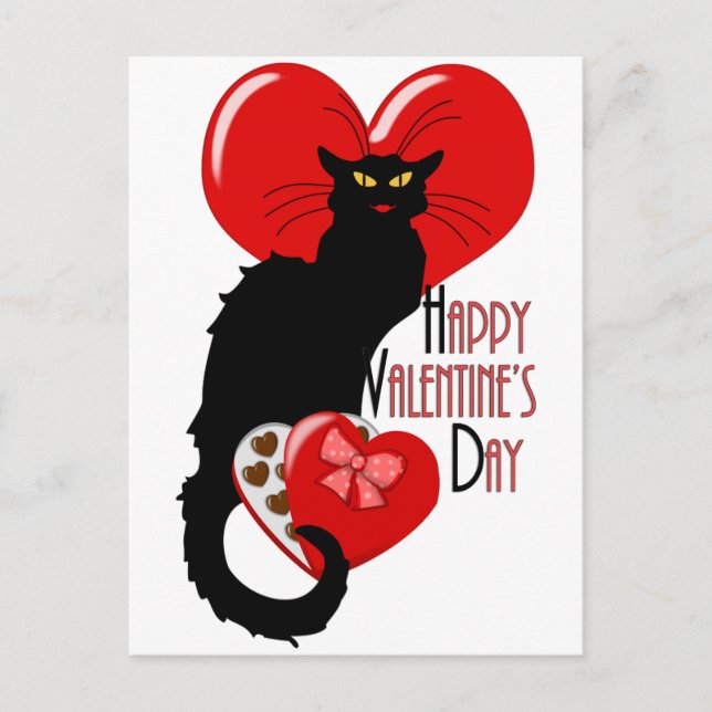 Postal Festiva Le Chat Noir Valentine (Anverso)