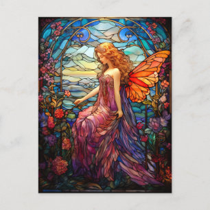 Postal Festiva Leche mágica de vidrio manchado estilo Tiffany