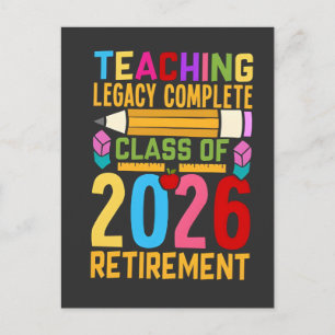 Postal Festiva Legado de Enseñanza Completo Clase de 2026 Jubilac