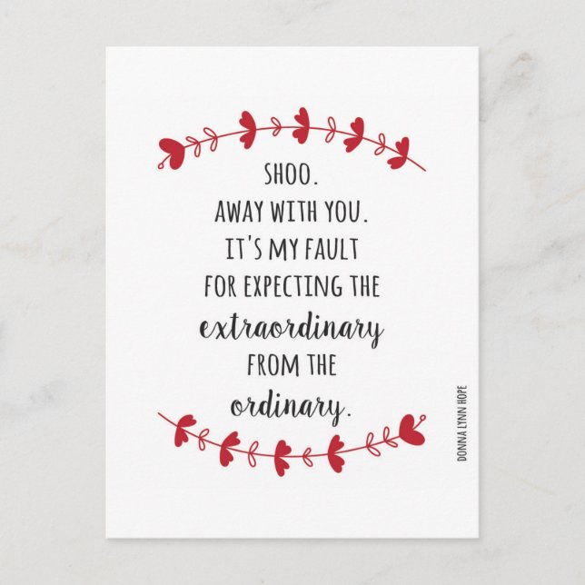 Postal Festiva Lejos de ti Anti-Valentine (Anverso)