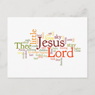 Postal Festiva Lejos en un villancico del pesebre