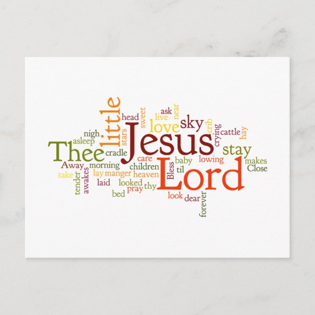 Postal Festiva Lejos en un villancico del pesebre (Anverso)