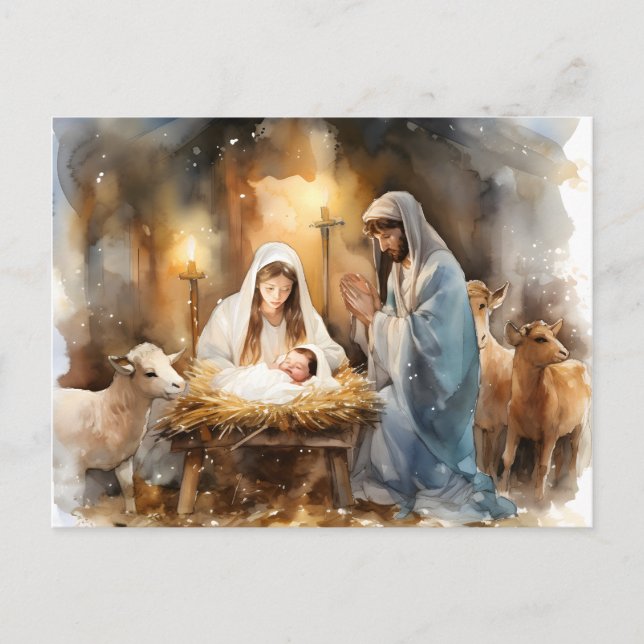 Postal Festiva Lejos, Navidades De Mano (Anverso)