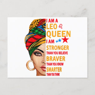 Postal Festiva Leo queen I am stronger funny birthday gift for Le