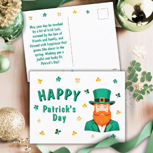 Postal Festiva Leprechaun Clover Shamrock Patrick's Day
