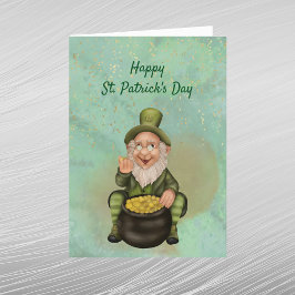 Postal Festiva Leprechaun Green Pot of Gold St Patricks Day