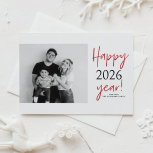 Postal Festiva Letras modernas 2025 - Feliz foto de Año Nuevo