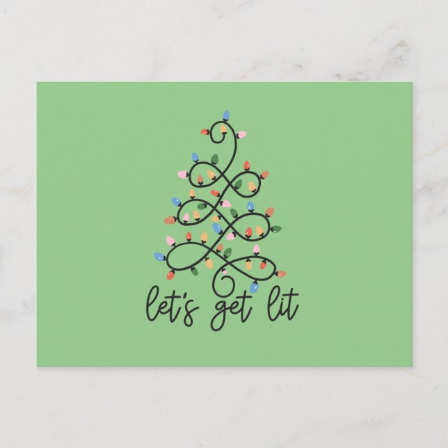 Postal Festiva Let's Get Lit Greeting Postcard (Anverso)