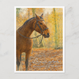 Postal Festiva Lexington KY Capital Caballar Acuarela