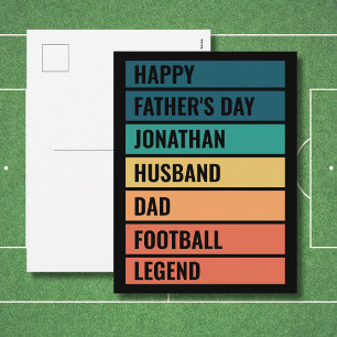 Postal Festiva Leyenda del Fútbol Día del Padre Personalizado