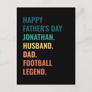 Postal Festiva Leyenda del Fútbol Personalizado Esposo Día del Pa