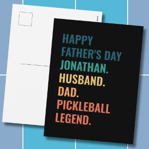 Postal Festiva Leyenda del Pickleball Día del Padre Personalizado