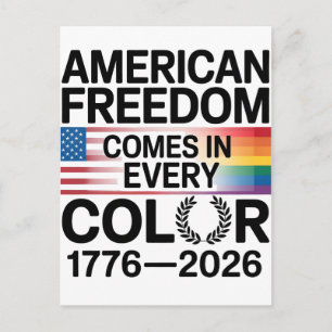 Postal Festiva Libertad Estadounidense Viene en Cada Color LGBTQ