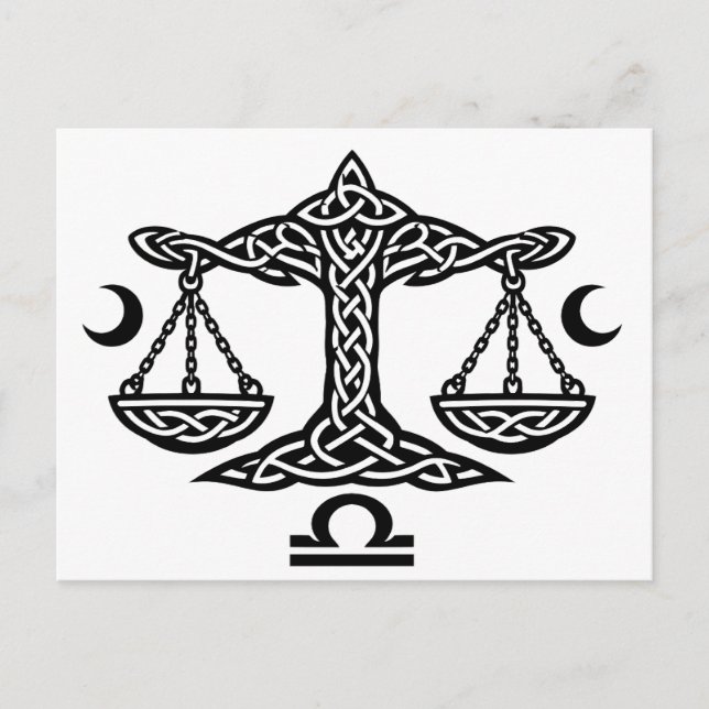 Postal Festiva Libra Sigilo de la Luna‑Escala Celta | BurnsInHell (Anverso)