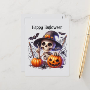 Postal Festiva Libros ortográficos de Halloween felices