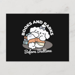 Postal Festiva Libros y cortezas - Diseño de lectura de perros es