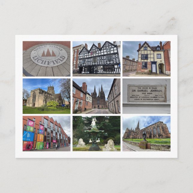 Postal Festiva Lichfield Holiday Postcard (Anverso)