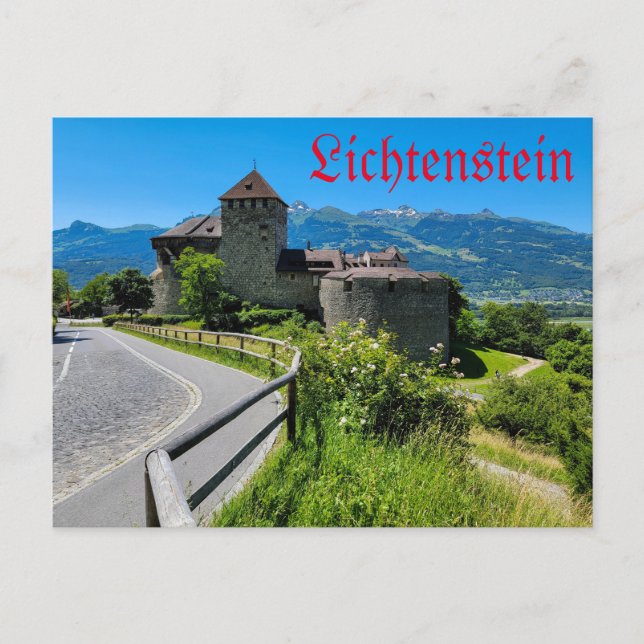 Postal Festiva Lichtenstein - Castillo de Vaduz (Anverso)