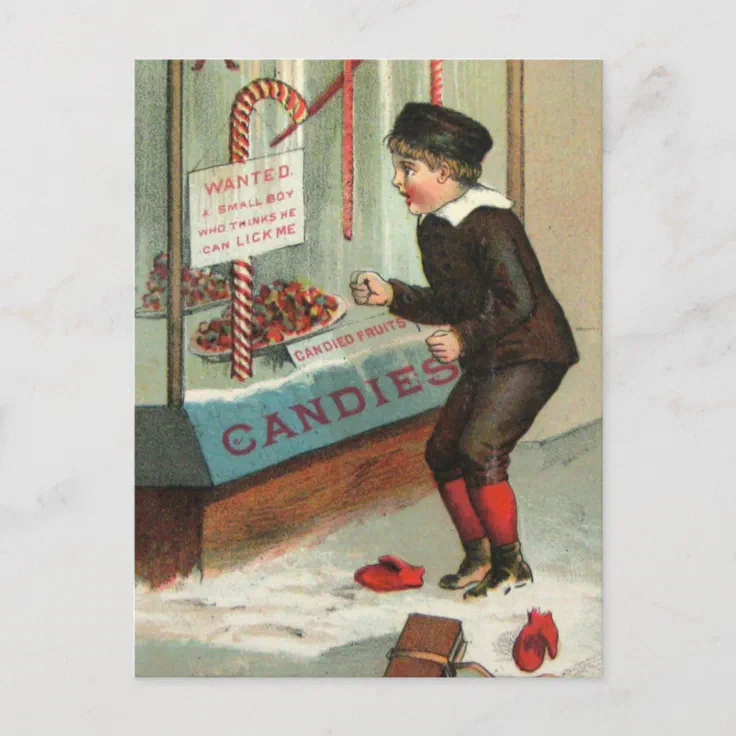 Postal Festiva Lick Me Candy Cane Humor Vintage Christmas Joke Zazzle.es