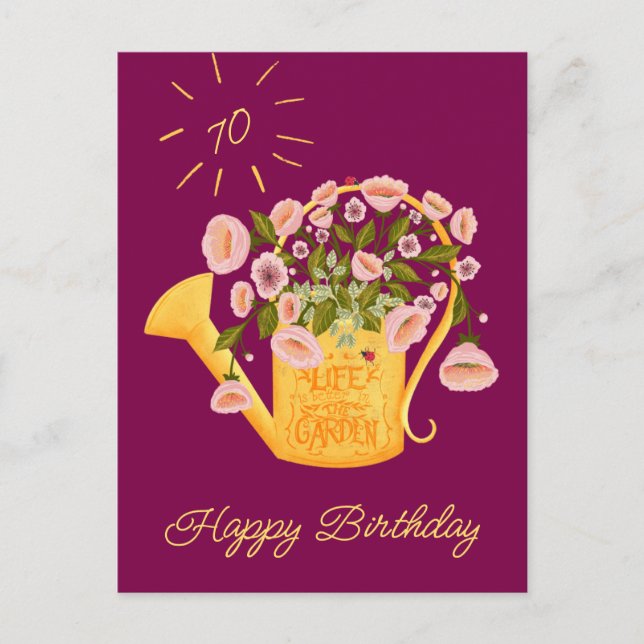Postal Festiva Life is better in the garden personalise card (Anverso)