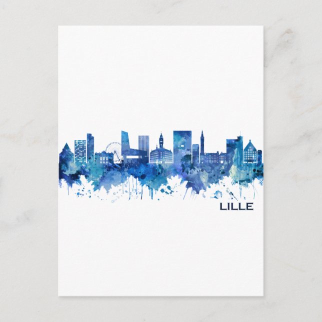 Postal Festiva Lille France Skyline Blue (Anverso)