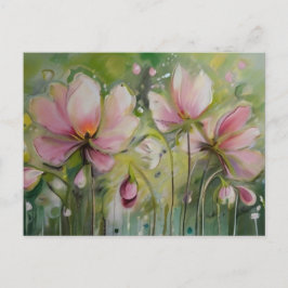 Postal Festiva Lily sobre fondo verde amarillo