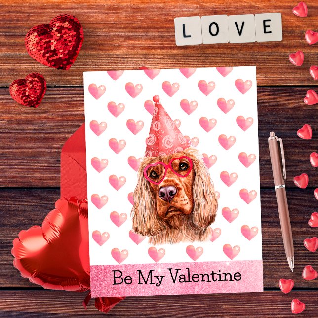 Postal Festiva Lindo Cocker Spaniel Sé Mi Perro de San Valentín D (Subido por el creador)