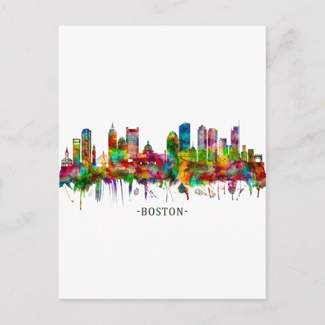 Postal Festiva Línea aérea de Boston Massachusetts (Anverso)