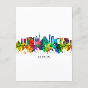 Postal Festiva Línea aérea de Cancún en México
