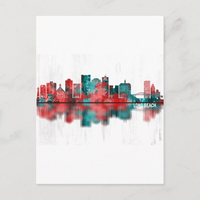 Postal Festiva Línea aérea de Long Beach California (Anverso)