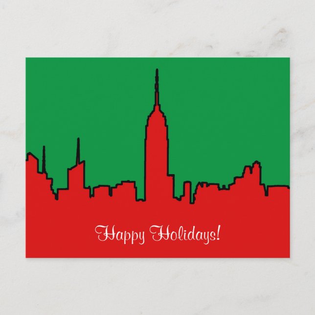 Postal Festiva Línea aérea de NYC: Navidades de ESB Silhouette (Anverso)