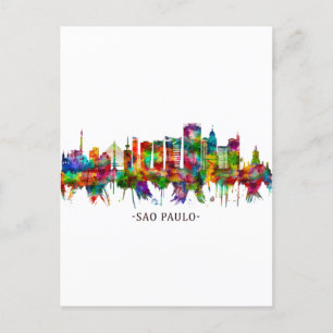 Postal Festiva Línea aérea de San Pablo Brasil
