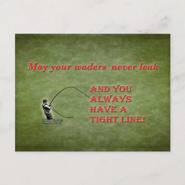 Postal Festiva Línea apretada deseo del día de fiesta de la pesca (Anverso)