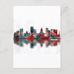 Postal Festiva Línea de Skyline Madison Wisconsin