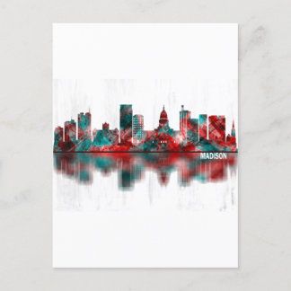 Postal Festiva Línea de Skyline Madison Wisconsin