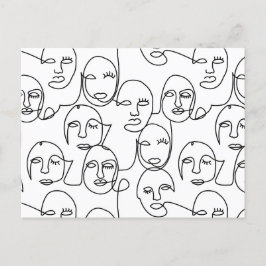 Postal Festiva Líneas abstractas modernas se enfrentan a una líne