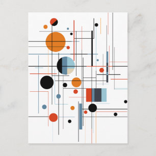 Postal Festiva Líneas modernas minimalistas geométricas abstracta