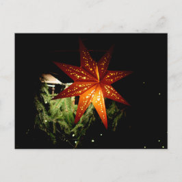 Postal Festiva Linterna alemana de la estrella del mercado del