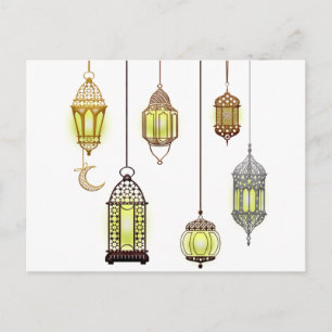 Postal Festiva Linterna Ramadán Mubarak Oriental Islam Celebració