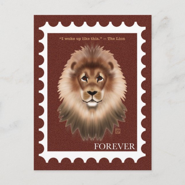 Postal Festiva Lion Postage Stamp Postcards (Anverso)
