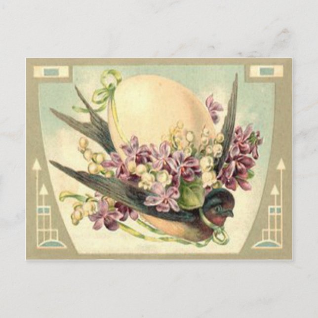 Postal Festiva Lirio de los valles del azafrán del huevo de (Anverso)