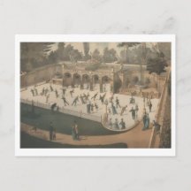 Litografía de patinaje sobre hielo de invierno vic