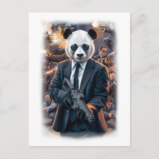 Postal Festiva Live Action Panda Hero Movie on a White (Anverso)